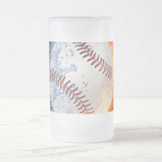 Baseballball Mattglas Bierglas (Mittel)