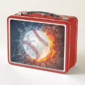Baseballball Metall Brotdose (Rückseite)