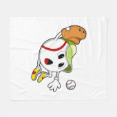 Baseballball mit Baseballhandschuh und -kappe Fleecedecke (Vorderseite (Horizontal))