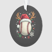 Baseballball mit Rentierhorden und Weihnachten Ornament (Vorderseite)