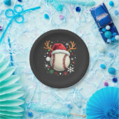 Baseballball mit Rentierhorden und Weihnachten Pappteller (Party)