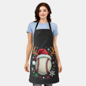 Baseballball mit Rentierhorden und Weihnachten Schürze (Getragen)