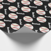 Baseballball mit schwarzem Hintergrund Geschenkpapier (Ecke)
