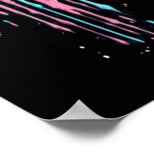 Baseballball mit Sprinklen Tropfen für Baseballspi Poster (Ecke)