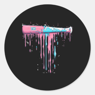 Baseballball mit Sprinklen Tropfen für Baseballspi Runder Aufkleber