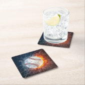 Baseballball Rechteckiger Pappuntersetzer (Vor Ort)