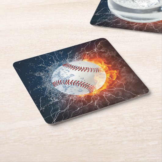 Baseballball Rechteckiger Pappuntersetzer (angewinkelt)