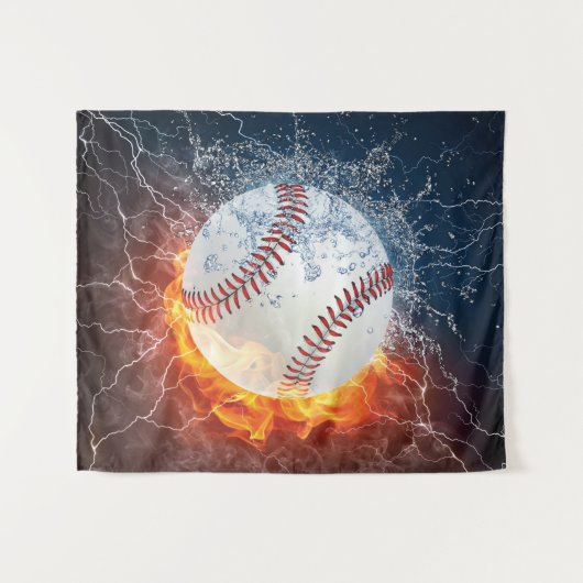 Baseballball Wandteppich (Vorderseite (Horizontal))