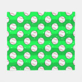 Baseballbälle - Nahtloses Muster auf grünem Feld Fleecedecke (Vorderseite (Horizontal))