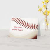 Baseballballstich willkommen auf der Teamkarte Karte (Gelbe Blume)