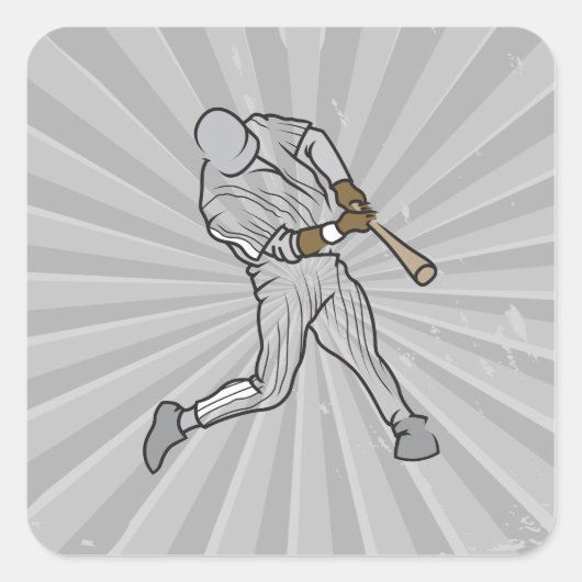 Baseballbattergrafik Quadratischer Aufkleber (Vorderseite)