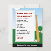 Baseballbattkarte und Einladung (Rückseite)