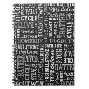 Baseballbedingungen auf der Tafel Notizblock