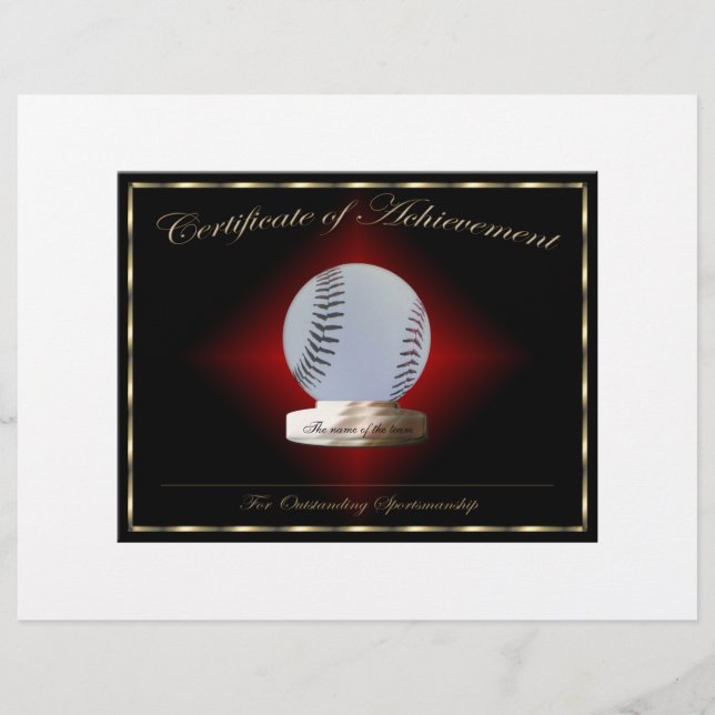 Baseballbescheinigung (Vorderseite)