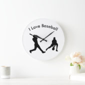 Baseballbild für runde (große) Wall-Uhr Große Wanduhr (Zuhause)