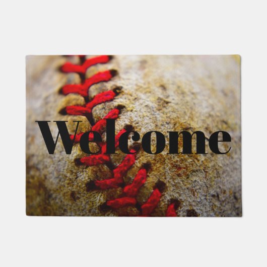 Baseballbild-Willkommensfußmatte Fußmatte (Vorderseite)