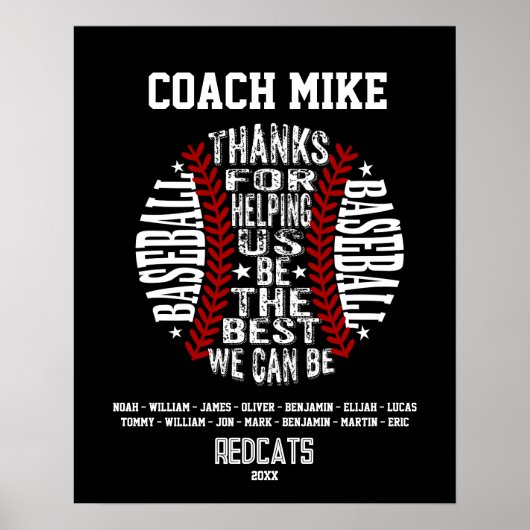 Baseballcoach-Geschenk Ende der Saison Poster (Vorne)