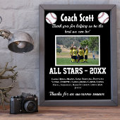Baseballcoach-Geschenk mit Team-Foto Poster
