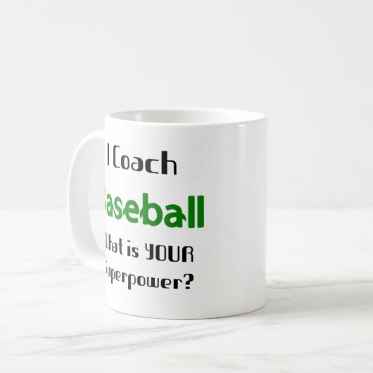 Baseballcoach-Tasse Kaffeetasse (Vorderseite Links)