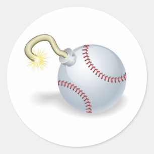 Baseballcountdown-Bombenillustration Runder Aufkleber