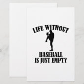 Baseballdesign Briefpapier (Vorne/Hinten)