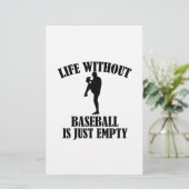 Baseballdesign Briefpapier (Stehend Vorderseite)