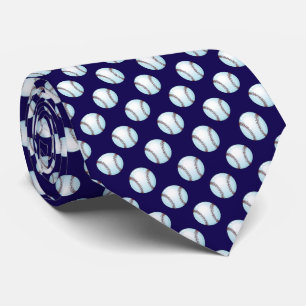 Basebälle auf Teamfarbe Navy Blau Krawatte