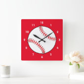 Baseballeckwand Quadratische Wanduhr (Zuhause)