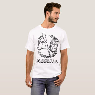 Baseballemblem mit Fledermaus, Handschuh, Kappe un T-Shirt