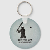 Baseballer - Action-Pose - Ihr Text auf beiden Sei Schlüsselanhänger (Vorderseite)