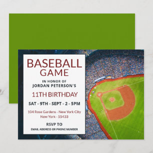 Baseballfeld, Baseball Game Birthday Party Einladung