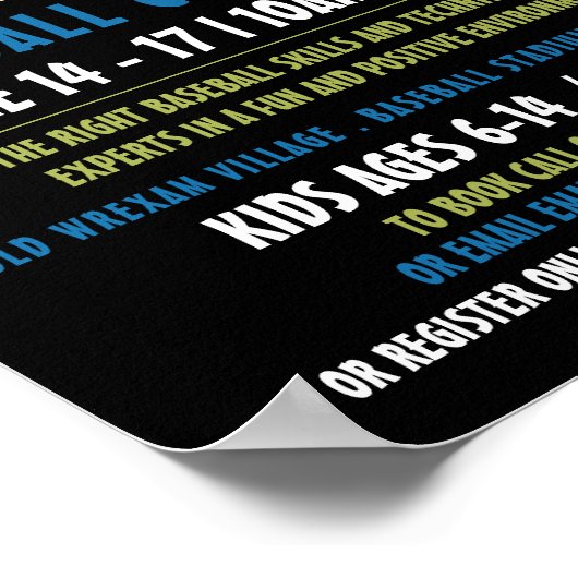 Baseballfeld-Landschaft, Baseballcampanzeigen Poster (Ecke)