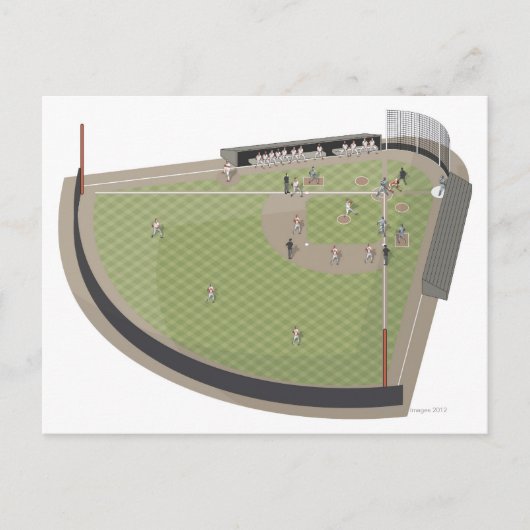 Baseballfeld Postkarte (Vorderseite)