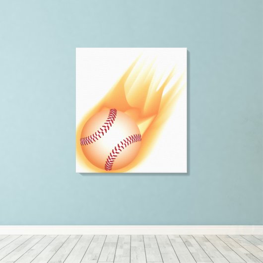 Baseballfeuer Leinwanddruck (Insitu (Holzboden))