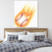 Baseballfeuer Leinwanddruck (Insitu (Schlafzimmer))