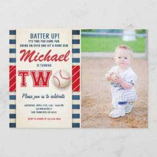 Baseballgeburtstagseinladung zwei Jungen-Sport Einladung