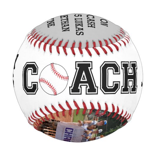 Baseballgeschenk für den Custom Coach - Team-Foto Baseball (Vorderseite)