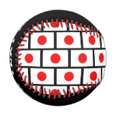 Baseballgeschenk für japanische Flagge mit benutze Baseball (Vorderseite Links)