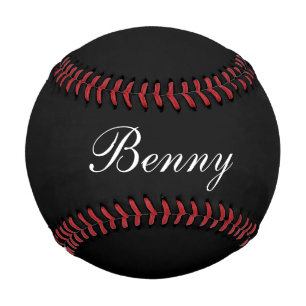 Baseballgeschenk mit Namen, schwarz und weiß Baseball