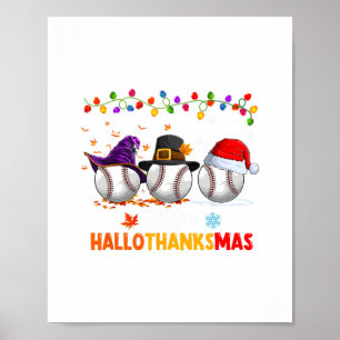 Baseballhalloween Erntedank Weihnachtsfeier Poster