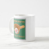 Baseballhandschuh Batting Fifty Männer 50. Geburts Kaffeetasse (Vorderseite Links)