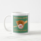 Baseballhandschuh Batting Fifty Männer 50. Geburts Kaffeetasse (Links)