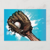 Baseballhandschuh mit Baseball Postkarte (Vorderseite)