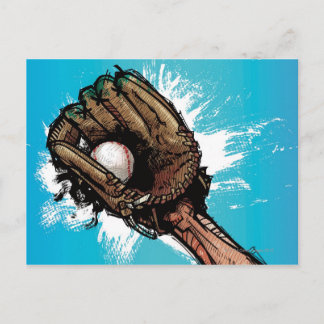 Baseballhandschuh mit Baseball Postkarte