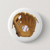 Baseballhandschuh oder Mitt mit Baseballknopf Button (Vorderseite)