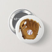 Baseballhandschuh oder Mitt mit Baseballknopf Button (Vorne & Hinten)