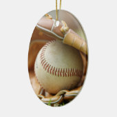 Baseballhandschuh und Ball Keramikornament (Links)