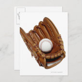 Baseballhandschuh und Ball Postkarte (Vorne/Hinten)
