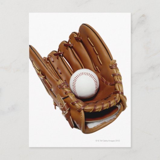Baseballhandschuh und Ball Postkarte (Vorderseite)