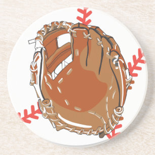 Baseballhandschuh und Baseballvektordesign Getränkeuntersetzer